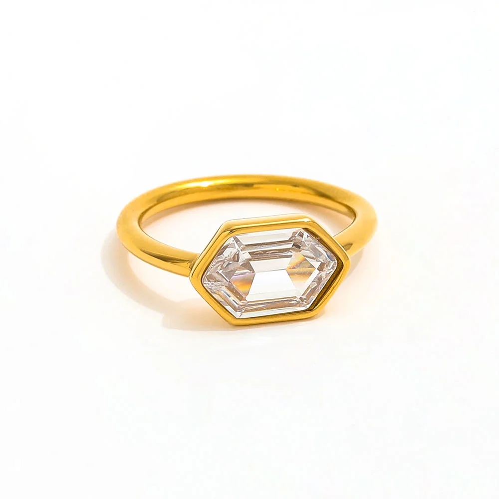 Joolim High End PVD Waterproof Fashion Dainty Luxury Hexagonal Big Zirconia Ring for Women Stainless Steel Jewelry Wholesale
Joolim High End PVD Waterproof Fashion Dainty Luxury Hexagonal Big Zirconia Ring for Women Stainless Steel Jewelry Wholesale
