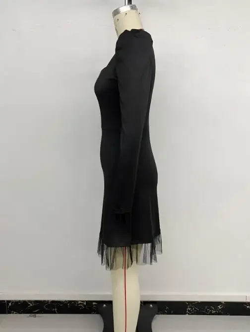 Autumn Women's Square Neck Long Sleeve Temperament Dresses Commuting Mesh Splicing High Waist A-Line Version Dress for Women
Autumn Women's Square Neck Long Sleeve Temperament Dresses Commuting Mesh Splicing High Waist A-Line Version Dress for Women