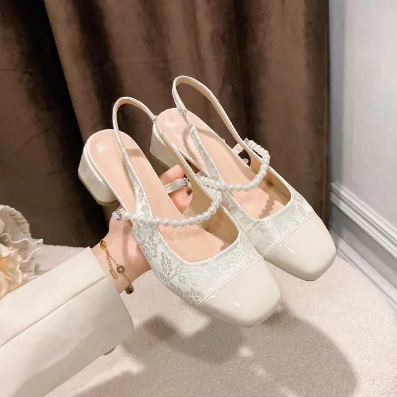 New Style Elegant Women's Sandals Summer Shoes Silk Slingbacks Close Toe Low Heels Pumps Female Party Dance Shoes Casual Heels
New Style Elegant Women's Sandals Summer Shoes Silk Slingbacks Close Toe Low Heels Pumps Female Party Dance Shoes Casual Heels