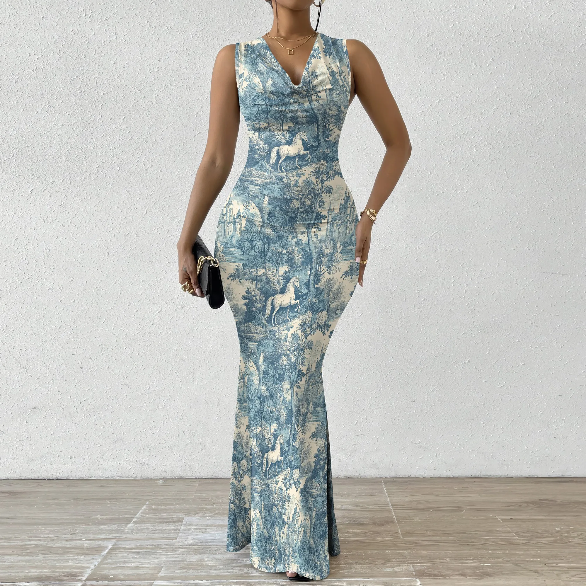 Toile Print V-Neck Maxi Dress for Women 2025 New Arrival Vintage Horse Scene Casual Dress XS-2XL
Toile Print V-Neck Maxi Dress for Women 2025 New Arrival Vintage Horse Scene Casual Dress XS-2XL