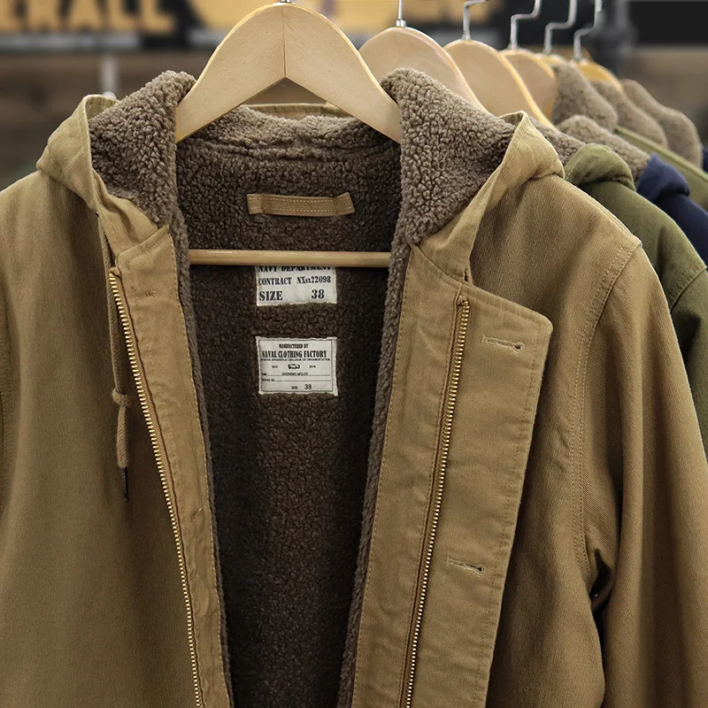 Men's Winter Thiened Fce Lined Cotton Jaet Hooded Workwear Retro De Coat Lamb Fur Outerwear Stand Fit Youth Faion
Men's Winter Thiened Fce Lined Cotton Jaet Hooded Workwear Retro De Coat Lamb Fur Outerwear Stand Fit Youth Faion