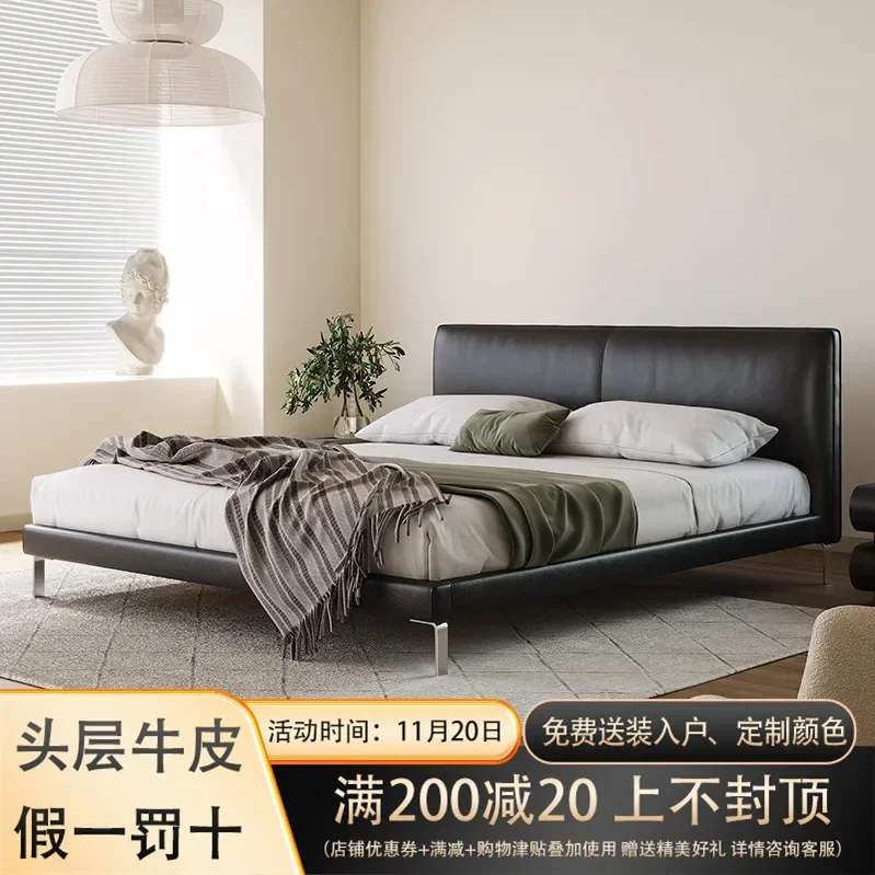 Bedroom Bed, Italian Minimalist Leather Bed, Modern Minimalist Master Bedroom, Retro Thin Bedside Bed, Leather Art Bed
Bedroom Bed, Italian Minimalist Leather Bed, Modern Minimalist Master Bedroom, Retro Thin Bedside Bed, Leather Art Bed