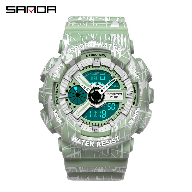 Лидер продаж, Новое поступление, Женские электронные часы Sanda с двумя вставками, модные трендовые женские часы
Лидер продаж, Новое поступление, Женские электронные часы Sanda с двумя вставками, модные трендовые женские часы