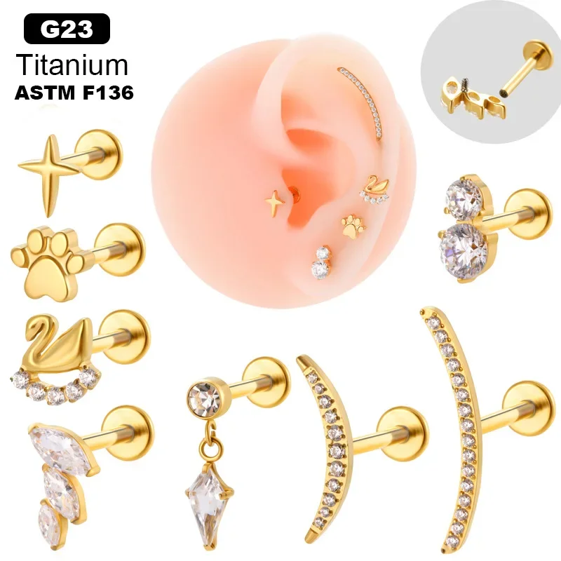 1pc 1.2*8mm Piercing Flat Rod G23 Titanium Stud Earrings for Women Zircon Stud Earrings for Teens Ear Cuff High Quality
1pc 1.2*8mm Piercing Flat Rod G23 Titanium Stud Earrings for Women Zircon Stud Earrings for Teens Ear Cuff High Quality