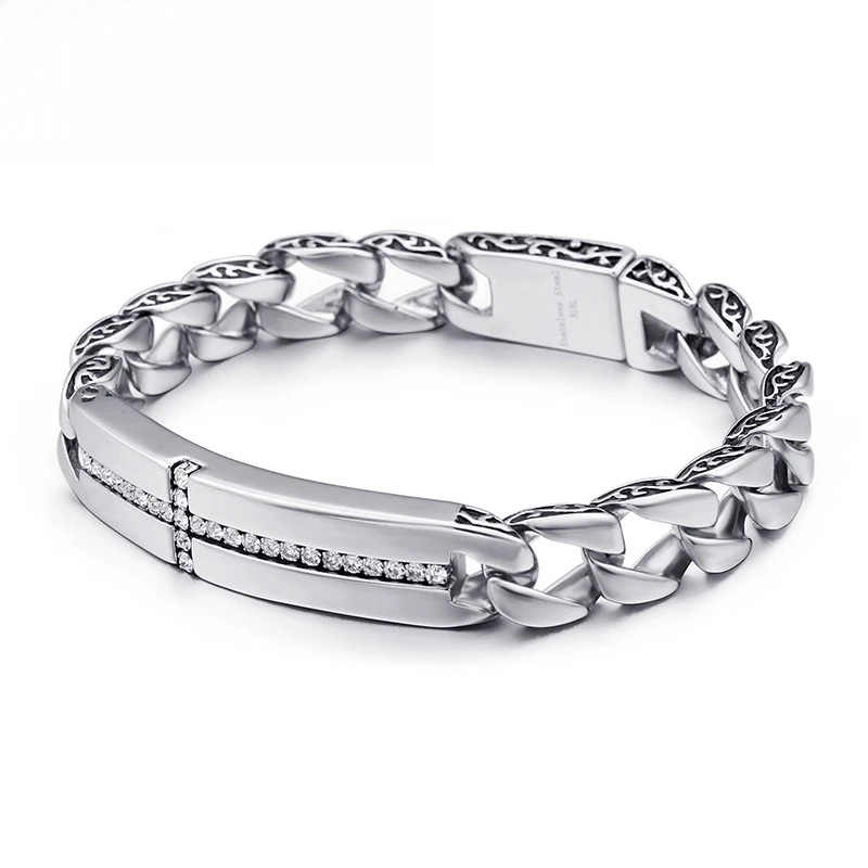 Men's Hypoallergenic Cross Bracelet, 3D Micro-setting Diamonds for Nightclub & Business Events
Men's Hypoallergenic Cross Bracelet, 3D Micro-setting Diamonds for Nightclub & Business Events