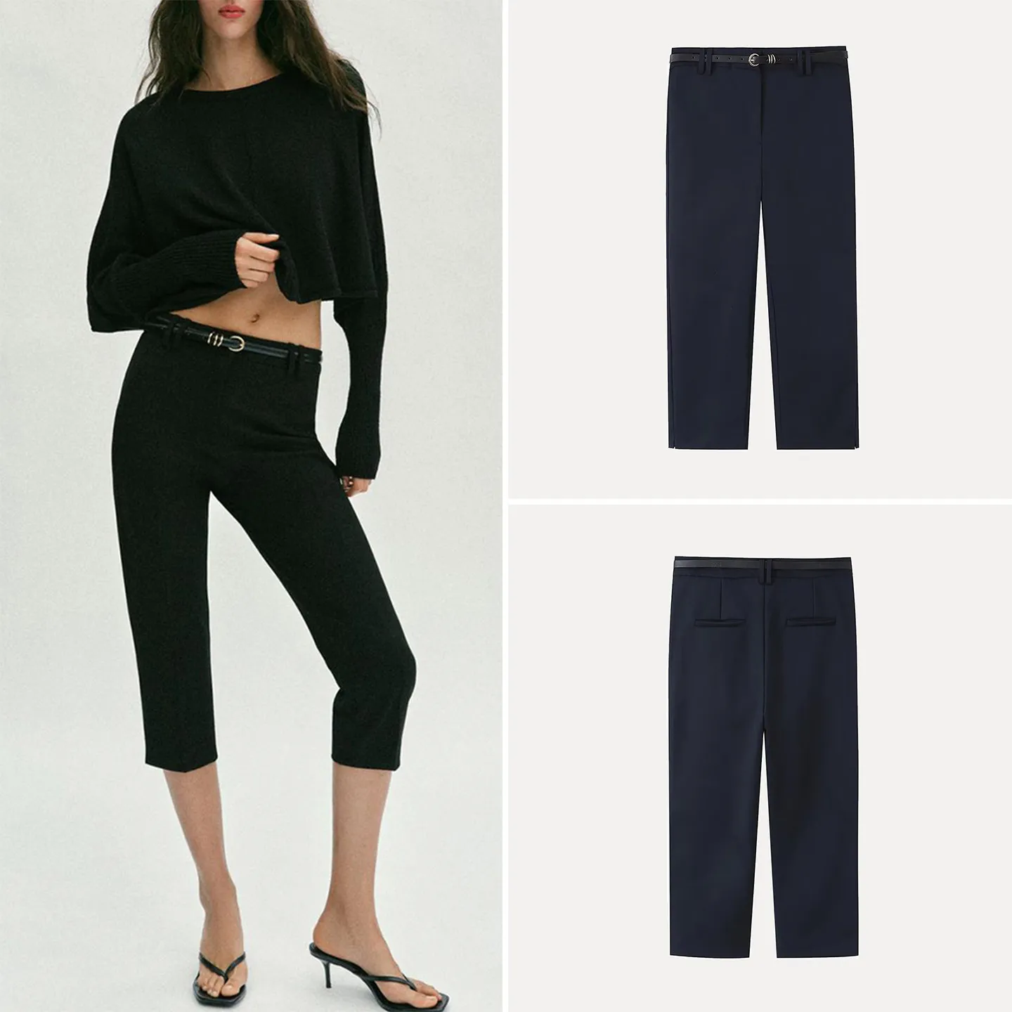 Slim Fit Zipper Straight Leg Capri Pants Belted Summer New Arrival Women's Casual Trousers High Waist Natural Waist ZDATA
Slim Fit Zipper Straight Leg Capri Pants Belted Summer New Arrival Women's Casual Trousers High Waist Natural Waist ZDATA