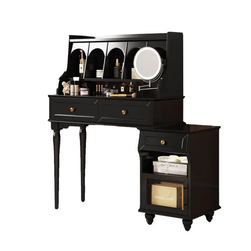 Retro dresser American black solid wood makeup table bedroom storage chest desk integrated small apartment
Retro dresser American black solid wood makeup table bedroom storage chest desk integrated small apartment