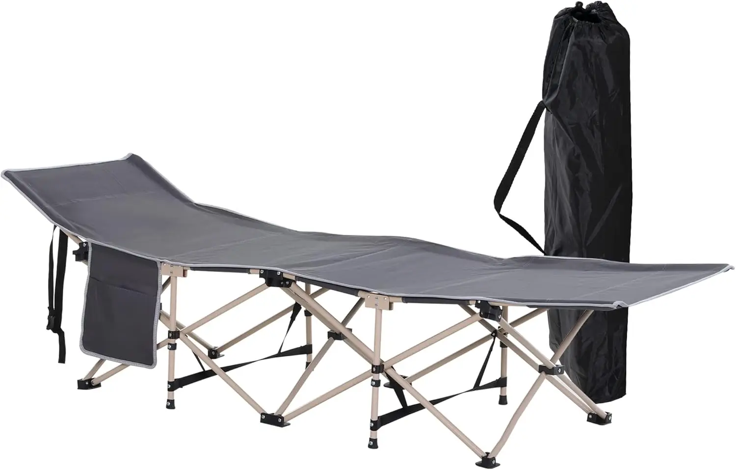 Folding Camping Cot For Adults With Carry Bag, Side Pocket, Outdoor Portable Sleeping Bed For Travel, Camp, Vacation, 330 Lbs.
Folding Camping Cot For Adults With Carry Bag, Side Pocket, Outdoor Portable Sleeping Bed For Travel, Camp, Vacation, 330 Lbs.