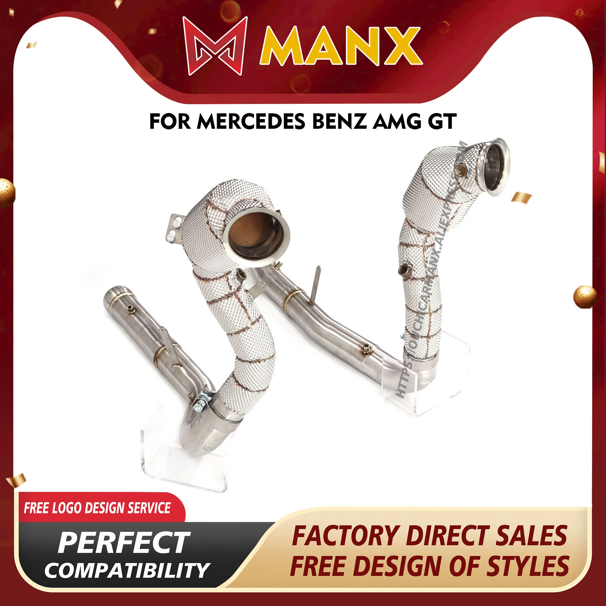 MANX SUS304 for Mercedes Benz AMG GT Exhaust system Downpipe Lossless installation Heat shields Catalytic Converter
MANX SUS304 for Mercedes Benz AMG GT Exhaust system Downpipe Lossless installation Heat shields Catalytic Converter