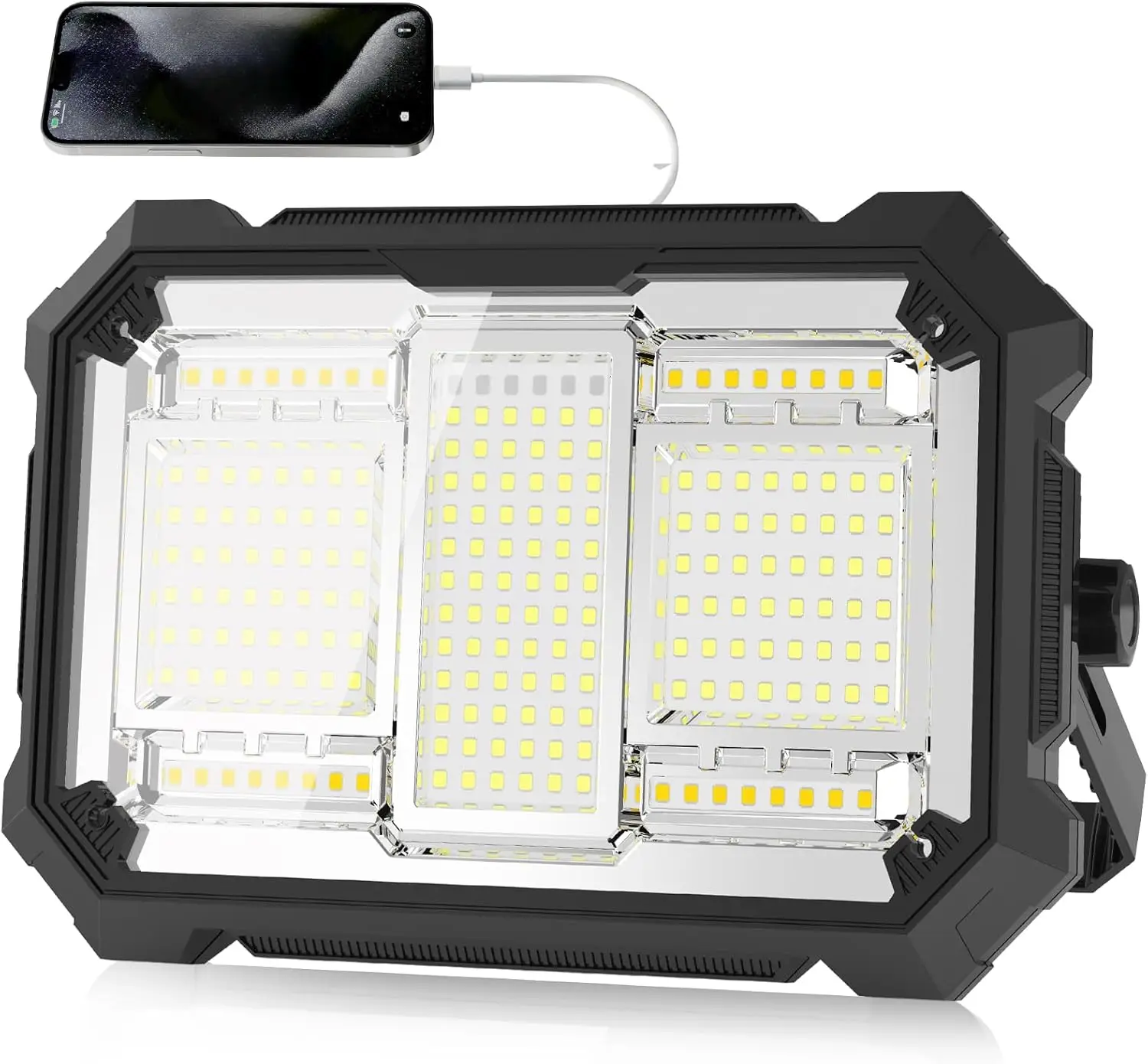 Перезаряжаемый светодиодный рабочий фонарь 400 Вт, 32000 мАч, 206 светодиодов, портативный прожектор 32000LM с подставкой и регулируемой яркостью, водонепроницаемость IP66
Перезаряжаемый светодиодный рабочий фонарь 400 Вт, 32000 мАч, 206 светодиодов, портативный прожектор 32000LM с подставкой и регулируемой яркостью, водонепроницаемость IP66