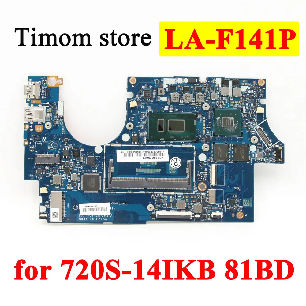 I5-8250U I7-8550U GPU N17S-G1-A1 MX150 2G MB for ideapad 720S-14IKB 81BD Original Laptop Independent Motherboard LA-F141P
I5-8250U I7-8550U GPU N17S-G1-A1 MX150 2G MB for ideapad 720S-14IKB 81BD Original Laptop Independent Motherboard LA-F141P