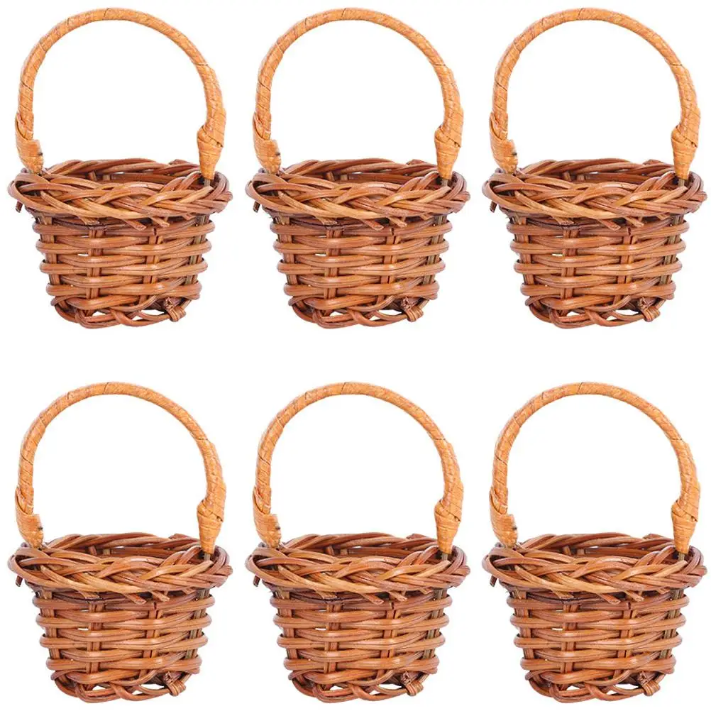 6 Pcs Rattan Woven Mini Baskets Lightweight Small H Desktop Flower Basket naments Fake Picnic Decor
6 Pcs Rattan Woven Mini Baskets Lightweight Small H Desktop Flower Basket naments Fake Picnic Decor