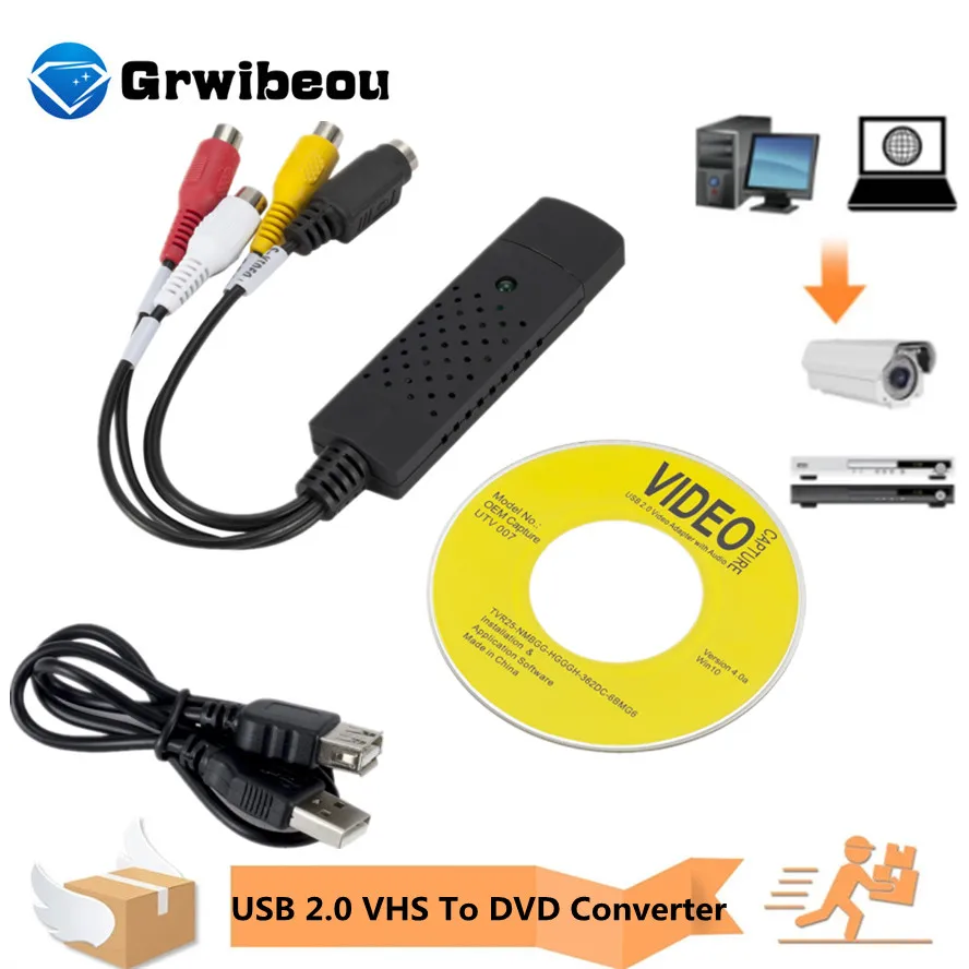USB 2.0 Video Capture Card Easy Cap Video Audio Converter TV DVD VHS Audio Capture Adapter Card TV Video DVR DVR Quality PC
USB 2.0 Video Capture Card Easy Cap Video Audio Converter TV DVD VHS Audio Capture Adapter Card TV Video DVR DVR Quality PC