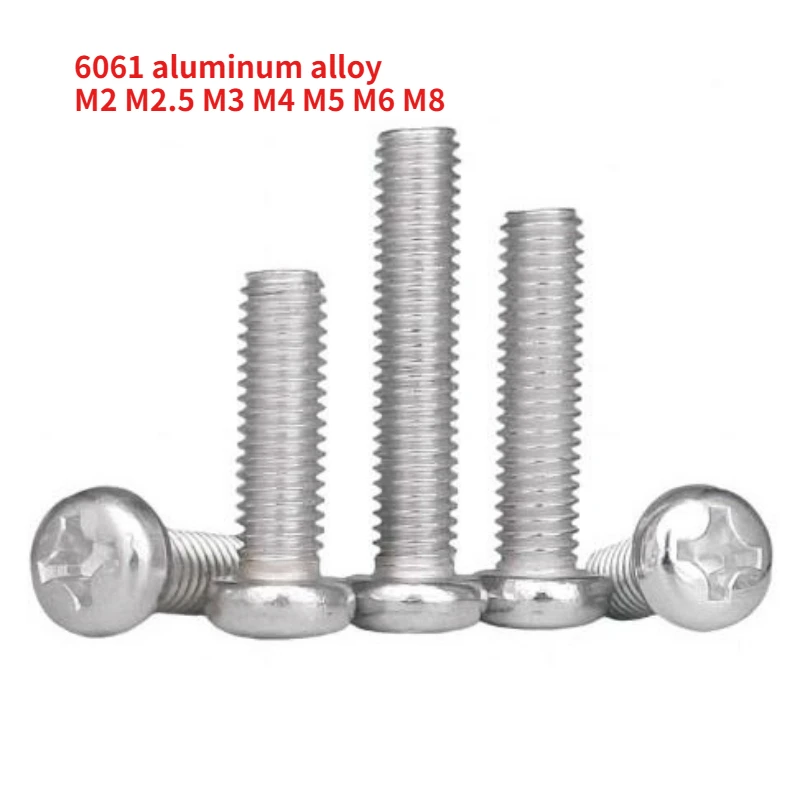 20-200 шт. 6061 Алюминиевый сплав M2 M2.5 M3 M4 M5 M6 M8 Винт с круглой цилиндрической головкой и крестообразным шлицем, крестообразный болт с полукруглой головкой
20-200 шт. 6061 Алюминиевый сплав M2 M2.5 M3 M4 M5 M6 M8 Винт с круглой цилиндрической головкой и крестообразным шлицем, крестообразный болт с полукруглой головкой