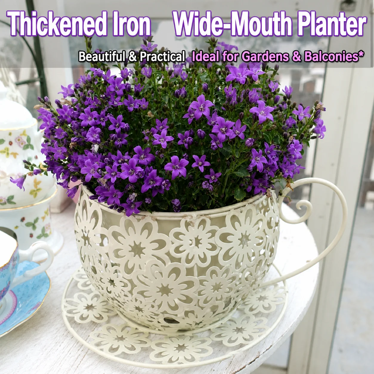 Outdoor Wrought Iron Teacup Shape Flower Pot Accessories Villa Garden balcony Table Ornaments Crafts Courtyard Items Decoration
Outdoor Wrought Iron Teacup Shape Flower Pot Accessories Villa Garden balcony Table Ornaments Crafts Courtyard Items Decoration