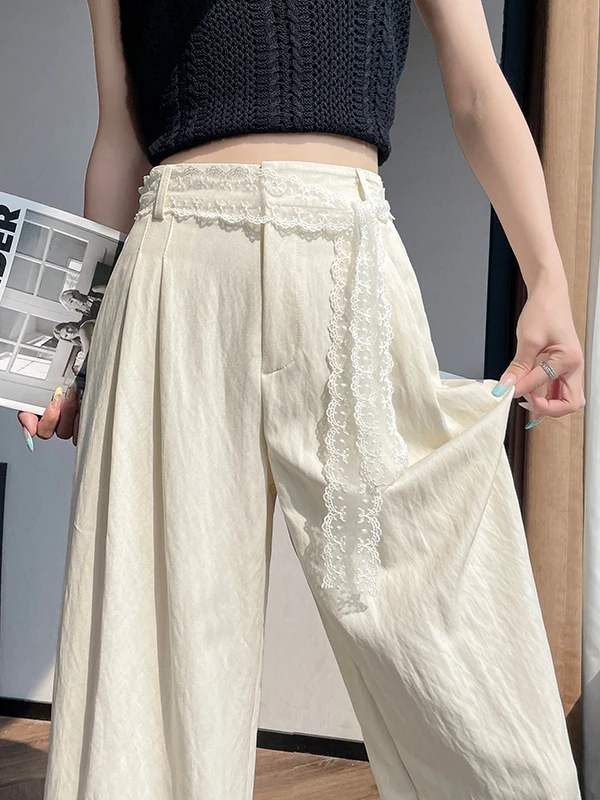 High Waist Wide Leg Pants Cotton Linen Ice Silk Monbana Pants Lace Casual Straight Leg Pants Summer New Arrival Women's Clothing
High Waist Wide Leg Pants Cotton Linen Ice Silk Monbana Pants Lace Casual Straight Leg Pants Summer New Arrival Women's Clothing