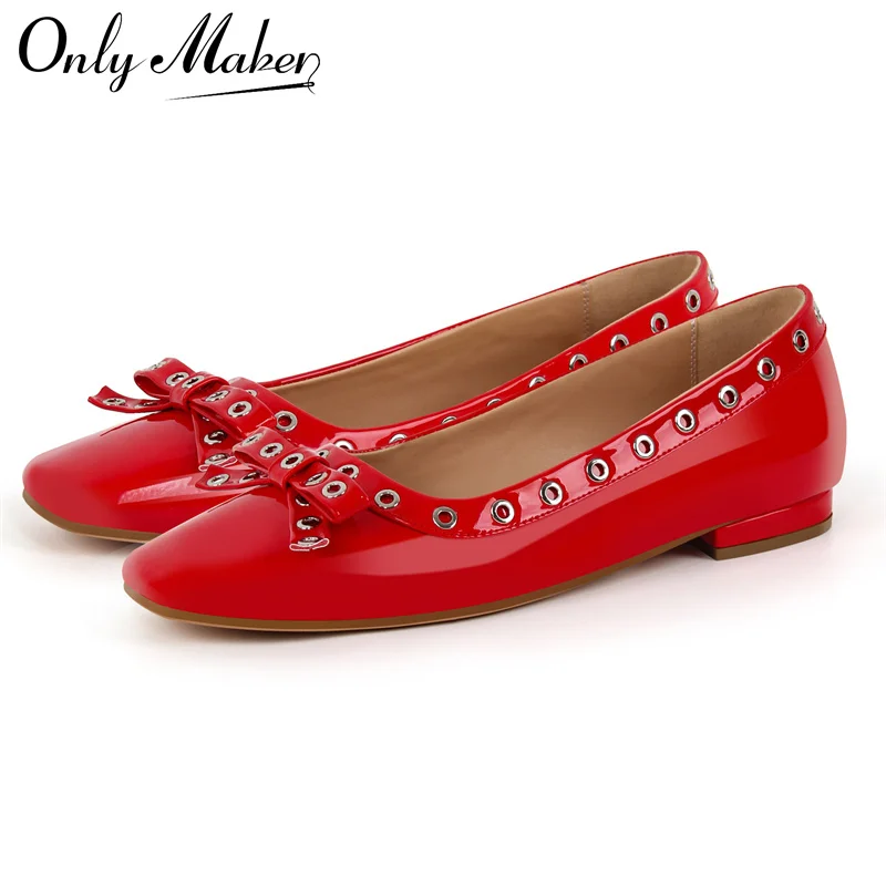 Onlymake Women Flats Square Toe Butterfly-knot Patent Leather Strap Retro Elegant Big Size Slip On Daily Flats
Onlymake Women Flats Square Toe Butterfly-knot Patent Leather Strap Retro Elegant Big Size Slip On Daily Flats