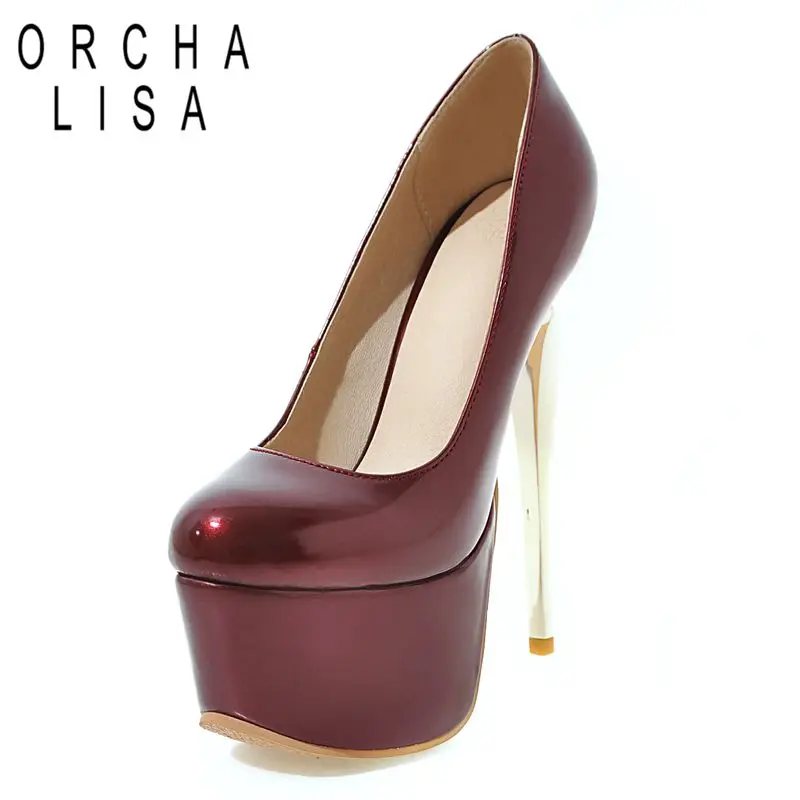 ORCHA LISA Brand Shiny Women Pumps Round Toe Stiletto 16cm Platform Hill 5.5cm Slip On Big Size 46 47 48 Sexy Dating Party Shoes
ORCHA LISA Brand Shiny Women Pumps Round Toe Stiletto 16cm Platform Hill 5.5cm Slip On Big Size 46 47 48 Sexy Dating Party Shoes