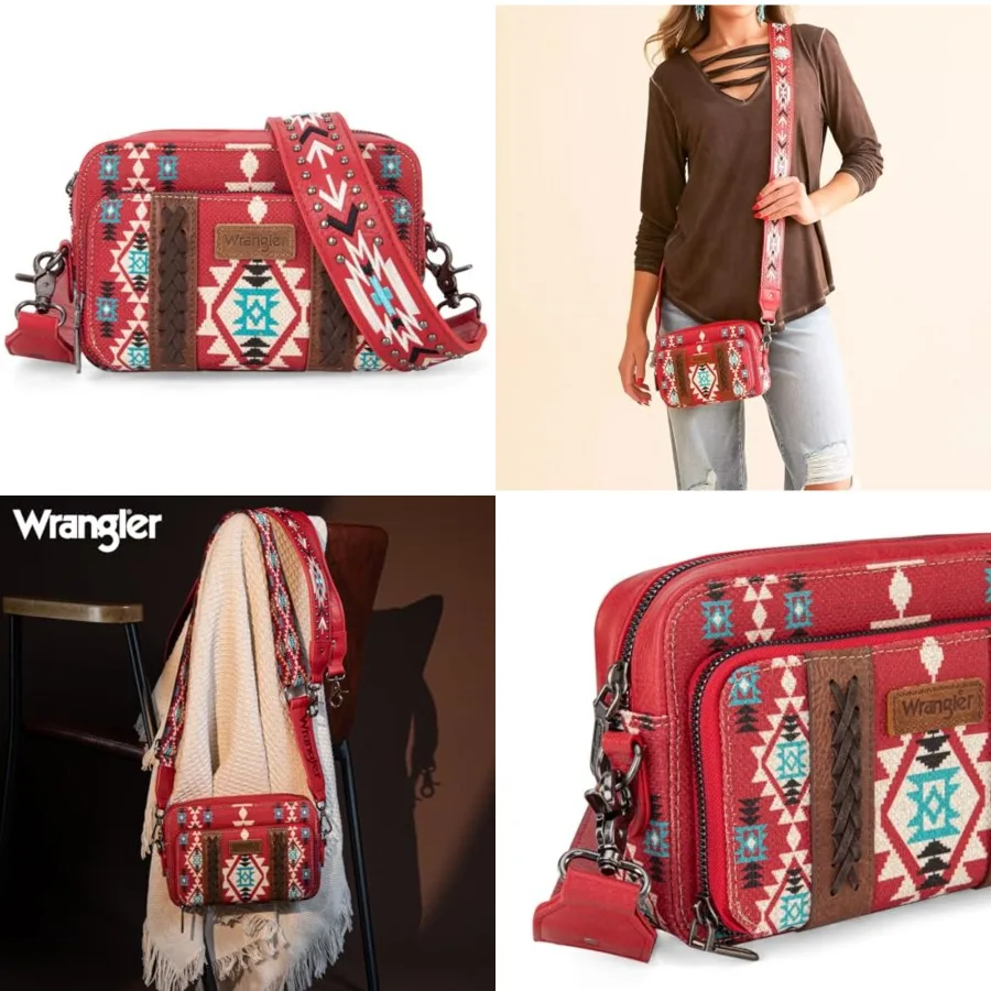 Wrangler Crossbody Bag for Women Boho Aztec Small Multi Pocket Crossover Purse
Wrangler Crossbody Bag for Women Boho Aztec Small Multi Pocket Crossover Purse
