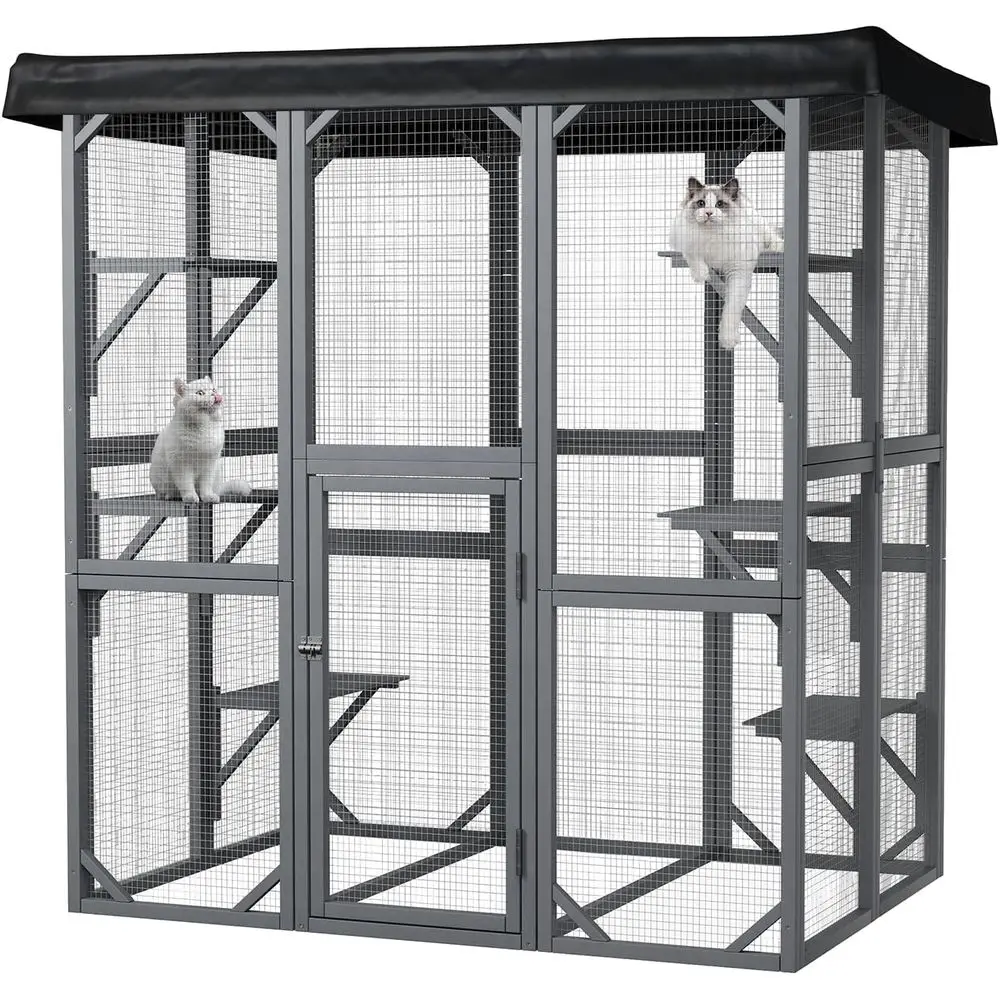 Large 71 Multi-Cat Outdoor Enclosure with Waterproof Roof and 6 Platforms for Patio or Garden
Large 71 Multi-Cat Outdoor Enclosure with Waterproof Roof and 6 Platforms for Patio or Garden