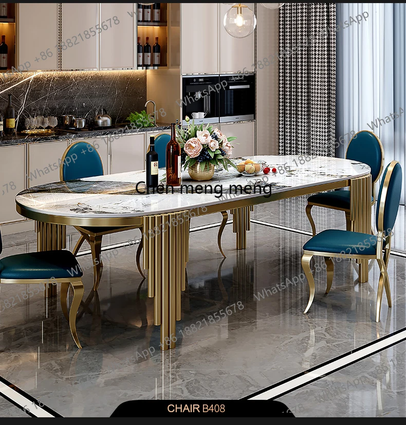 Stainless steel Dining Room Set Home Furniture modern marble dining table
Stainless steel Dining Room Set Home Furniture modern marble dining table