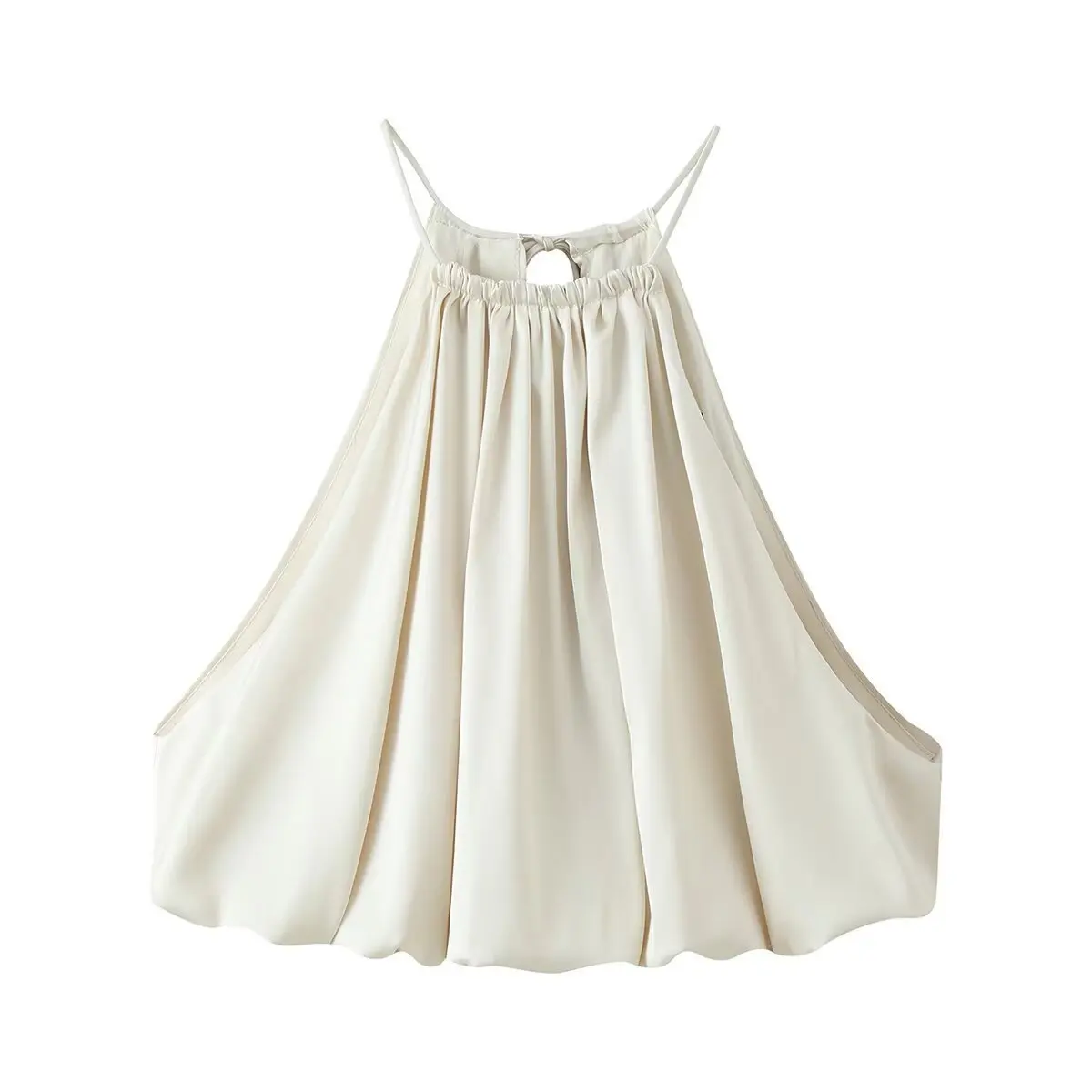 Dave&Di Women's Fashion Silk Texture Balloon Version Hanging Neck Short Top
Dave&Di Women's Fashion Silk Texture Balloon Version Hanging Neck Short Top