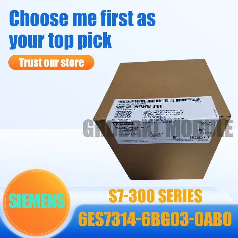 New Original SIEMENS 6ES7314-6BG03-0AB0 6ES7 314-6BG03-0AB0 S7-300 CPU 314C-2 PTP PLC Controller
New Original SIEMENS 6ES7314-6BG03-0AB0 6ES7 314-6BG03-0AB0 S7-300 CPU 314C-2 PTP PLC Controller
