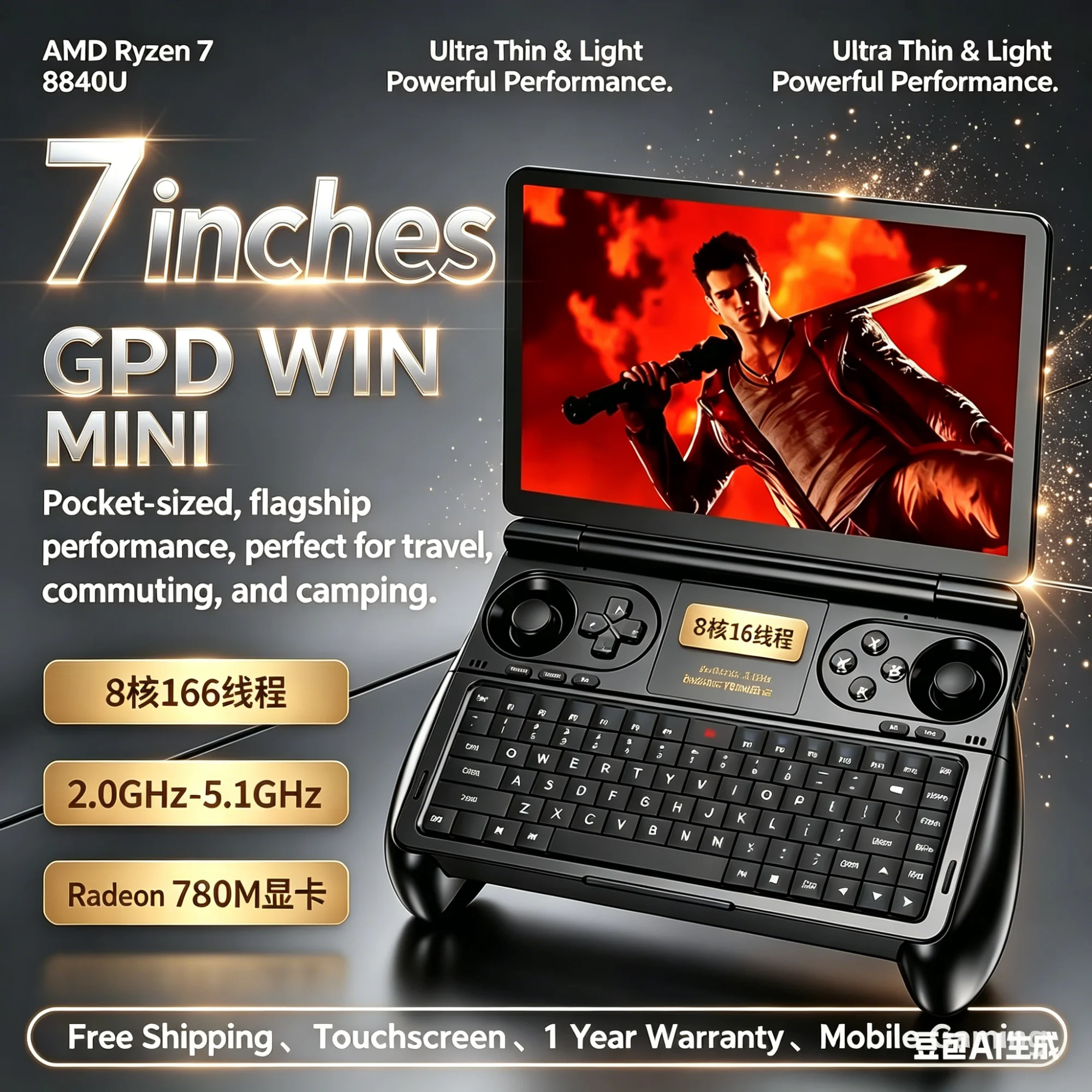 2026 Latest GPD WIN Mini Handheld Console, AMD AI 9 HX 370, 7 Inch Tablet, 32GB RAM 2TB PCIE4.0, Pocket Mini Gaming Laptop
2026 Latest GPD WIN Mini Handheld Console, AMD AI 9 HX 370, 7 Inch Tablet, 32GB RAM 2TB PCIE4.0, Pocket Mini Gaming Laptop