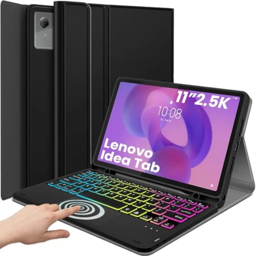 Backlit Touchpad Keyboard Case for Lenovo Idea Tab 11'' 2025/Tab M11 2024 with 3-Zone Backlighting Slim Stand Wireless Black En
Backlit Touchpad Keyboard Case for Lenovo Idea Tab 11'' 2025/Tab M11 2024 with 3-Zone Backlighting Slim Stand Wireless Black En
