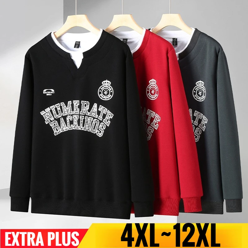 Fake 2 Piece Men's Sweatshirt Round Neck Pullover Male Extra Big Size Store Loose Fit Print Top Sportswear Plus Large 10XL 12XL
Fake 2 Piece Men's Sweatshirt Round Neck Pullover Male Extra Big Size Store Loose Fit Print Top Sportswear Plus Large 10XL 12XL