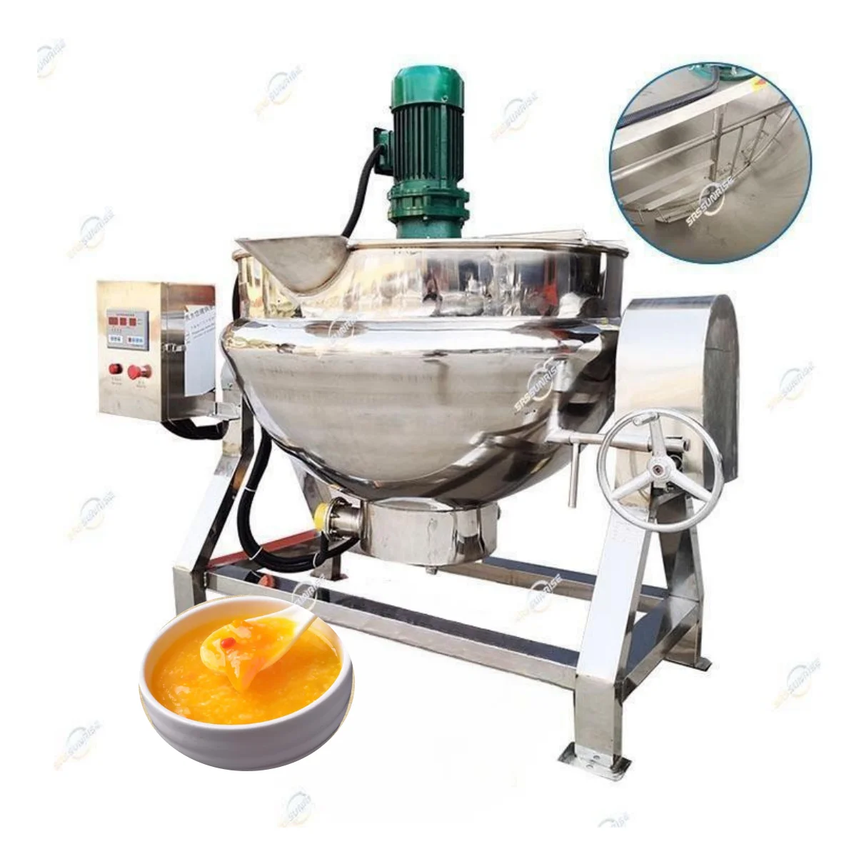 50L 100L 300L Electric Jacketed Pot With Paddle Mixer Agitator Food Stew Soup Porridge Boiler Cooking Kettle Machine
50L 100L 300L Electric Jacketed Pot With Paddle Mixer Agitator Food Stew Soup Porridge Boiler Cooking Kettle Machine