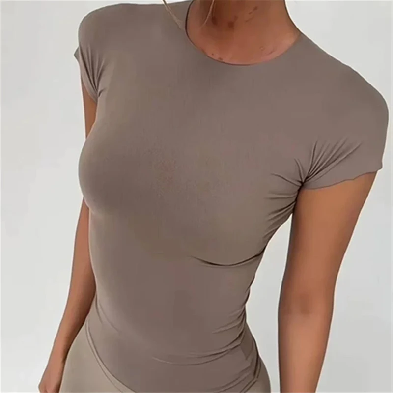 Minimalist Edgeless Brushed Cotton Short Sleeve T-shirt Women 2025 Spring Summer O-neck Stretchy Slim Fitted Top Hot Girls 56907
Minimalist Edgeless Brushed Cotton Short Sleeve T-shirt Women 2025 Spring Summer O-neck Stretchy Slim Fitted Top Hot Girls 56907