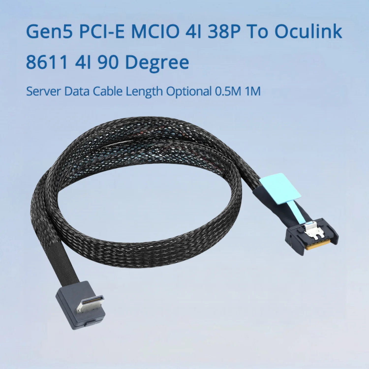 Gen5 PCI-E MCIO 4I 38P To Oculink 8611 4I 90 Degree Server Data Cable Length Optional 0.5M 1M
Gen5 PCI-E MCIO 4I 38P To Oculink 8611 4I 90 Degree Server Data Cable Length Optional 0.5M 1M