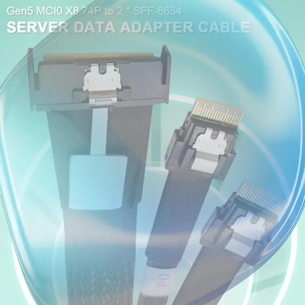 MCIO 8i Slimline SAS к двойному кабелю SFF-8654 4i Кабель-адаптер сервера PCIE5.0 Высокоскоростной кабель-переходник для сервера 50 см
MCIO 8i Slimline SAS к двойному кабелю SFF-8654 4i Кабель-адаптер сервера PCIE5.0 Высокоскоростной кабель-переходник для сервера 50 см
