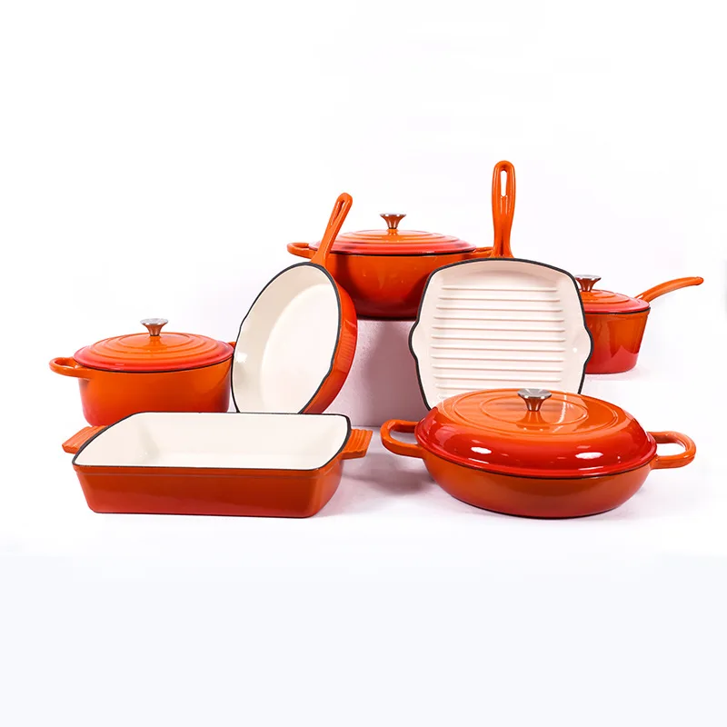 Hot Sale Cast Iron Enamel Pot Non-Stick Multifunctional Frying Pan for Soup Stew Braising Casserole Cast Iron Cookware Sets
Hot Sale Cast Iron Enamel Pot Non-Stick Multifunctional Frying Pan for Soup Stew Braising Casserole Cast Iron Cookware Sets