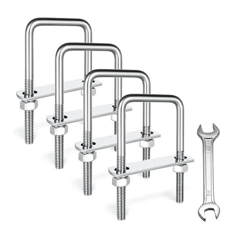 ABKY-4 Sets M8 Square U-Bolts Heavy Duty Carbon Steel U Bolt For Boat Trailer Tube, Rectangular Wood And Metal Objects
ABKY-4 Sets M8 Square U-Bolts Heavy Duty Carbon Steel U Bolt For Boat Trailer Tube, Rectangular Wood And Metal Objects