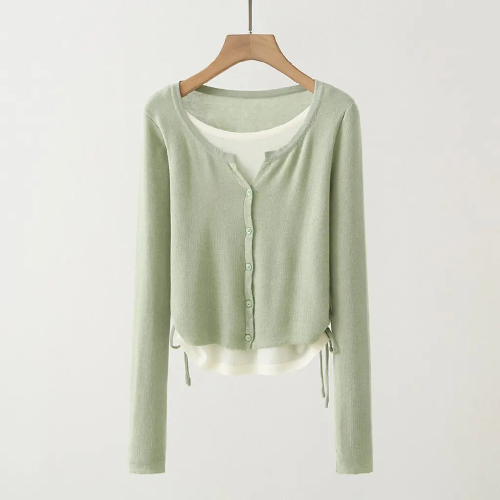 B1YUE-24601 Women's Knitted Jacket European American Style Early Autumn Gentle Wind Two-Piece Fake Pit Wholesale 
B1YUE-24601 Women's Knitted Jacket European American Style Early Autumn Gentle Wind Two-Piece Fake Pit Wholesale