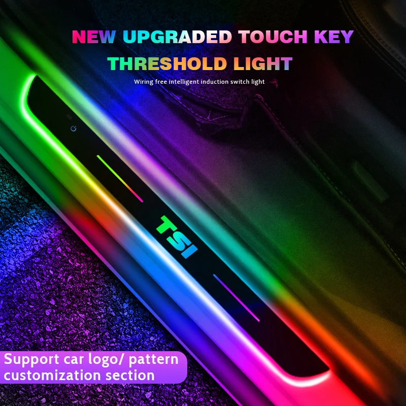 Car Welcome Door Sill Light Threshold Lamp Plate Pedal Light with Wireless LED Light with TSI logo For Volkswagen VW Car
Car Welcome Door Sill Light Threshold Lamp Plate Pedal Light with Wireless LED Light with TSI logo For Volkswagen VW Car