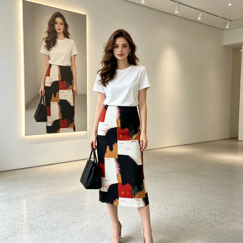 Miyake Pleated 2026 Color Block Skirt for Women High Elasticity Fashionable Print Casual High Waist Slimming New Pleated Skirt
Miyake Pleated 2026 Color Block Skirt for Women High Elasticity Fashionable Print Casual High Waist Slimming New Pleated Skirt