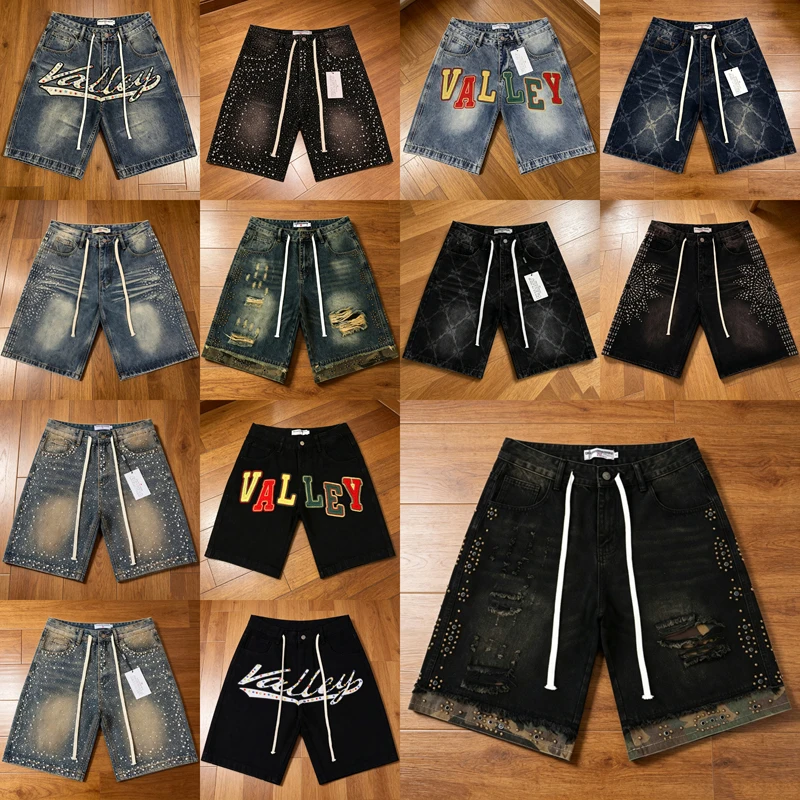 New Style High Street Retro Distressed Vale Denim Shorts High Quality Trendy Worn Out Short Pants One Day Ship Out
New Style High Street Retro Distressed Vale Denim Shorts High Quality Trendy Worn Out Short Pants One Day Ship Out