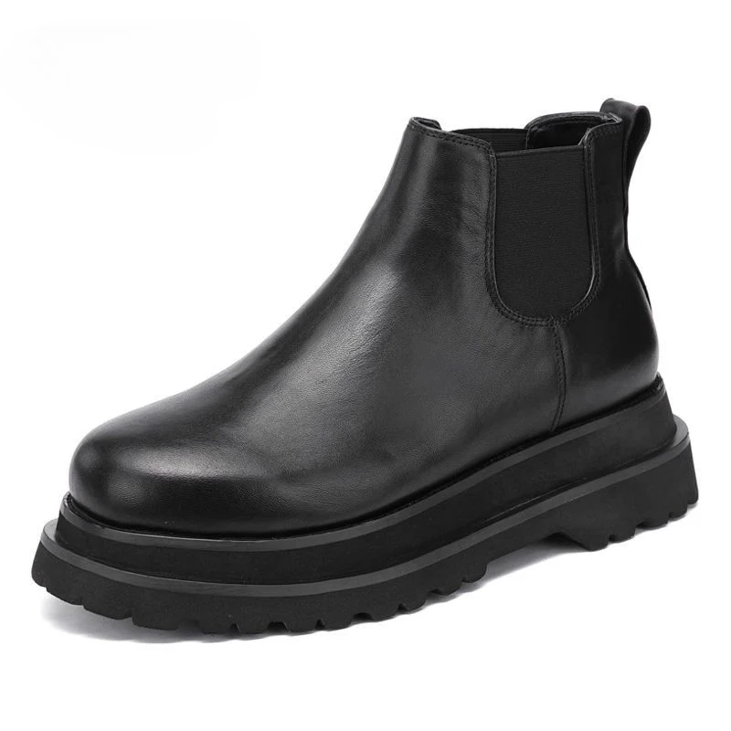 British Men Shoes Luxury Fashion Chelsea Boots Genuine Leather Thick Sole Motorcycle Boots Male Autumn/Winter Ankle Boots Black
British Men Shoes Luxury Fashion Chelsea Boots Genuine Leather Thick Sole Motorcycle Boots Male Autumn/Winter Ankle Boots Black