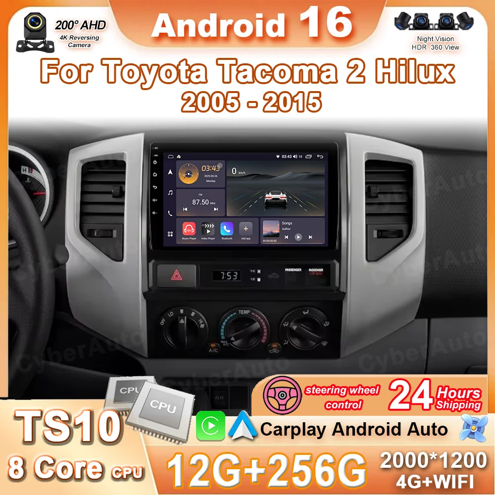 9” WIFI Android 16 Car Radio For Toyota Tacoma 2 Hilux 2005-2015 Multimedia Player Wireless Carplay Android Auto Stereo GPS DSP
9” WIFI Android 16 Car Radio For Toyota Tacoma 2 Hilux 2005-2015 Multimedia Player Wireless Carplay Android Auto Stereo GPS DSP