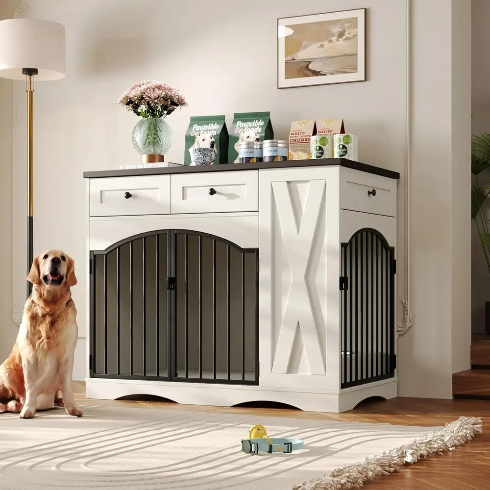 Crate Furniture Indoor for Multi-Functional Dog Kennel with Double-Door, Medium Large Dogs Cage with Removable Bowls and 3 Stora
Crate Furniture Indoor for Multi-Functional Dog Kennel with Double-Door, Medium Large Dogs Cage with Removable Bowls and 3 Stora