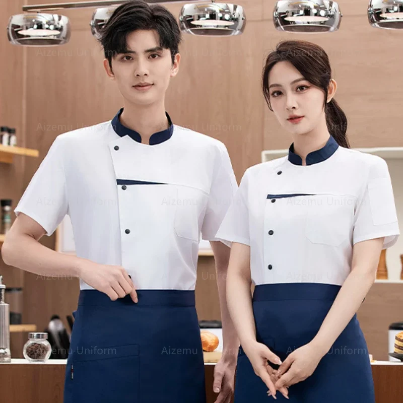 Men black uniform short sleeve Chef coat Chef Jacket work clothes logo Chef shorts Summer Breathable Restaurant Kitchen apron
Men black uniform short sleeve Chef coat Chef Jacket work clothes logo Chef shorts Summer Breathable Restaurant Kitchen apron