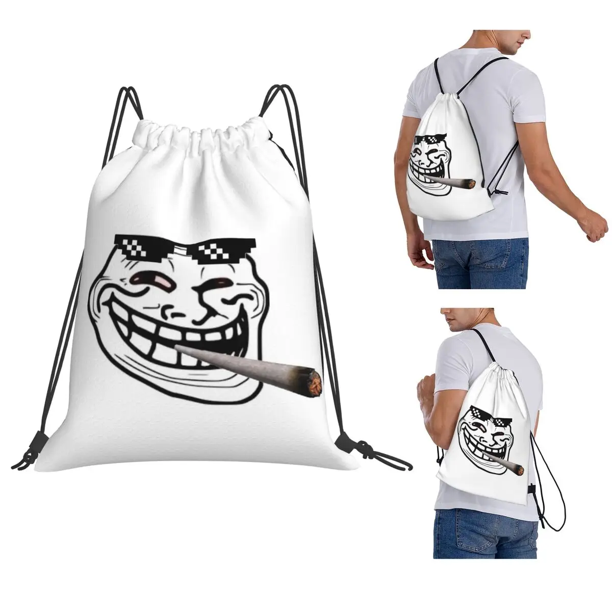 Novelty TROLL Face Meme Funny Backpacks Fashion Drawstring Bags Sports Bag Book Bags for Man Woman Students
Novelty TROLL Face Meme Funny Backpacks Fashion Drawstring Bags Sports Bag Book Bags for Man Woman Students