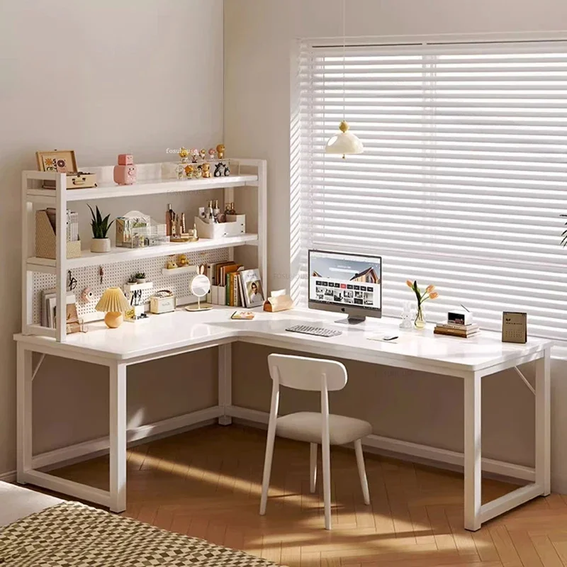 Modern Corner Computer Desks Home Double Desktop Gaming Esports Table Bedroom Simple Cream Style Study Desks with Bookshelf T
Modern Corner Computer Desks Home Double Desktop Gaming Esports Table Bedroom Simple Cream Style Study Desks with Bookshelf T