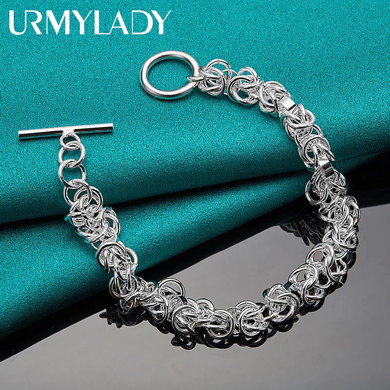 URMYLADY 925 Sterling Silver Multi Ring Chain Bracelet For Women Men Wedding Party Fashion Charm High Quality Jewelry
URMYLADY 925 Sterling Silver Multi Ring Chain Bracelet For Women Men Wedding Party Fashion Charm High Quality Jewelry