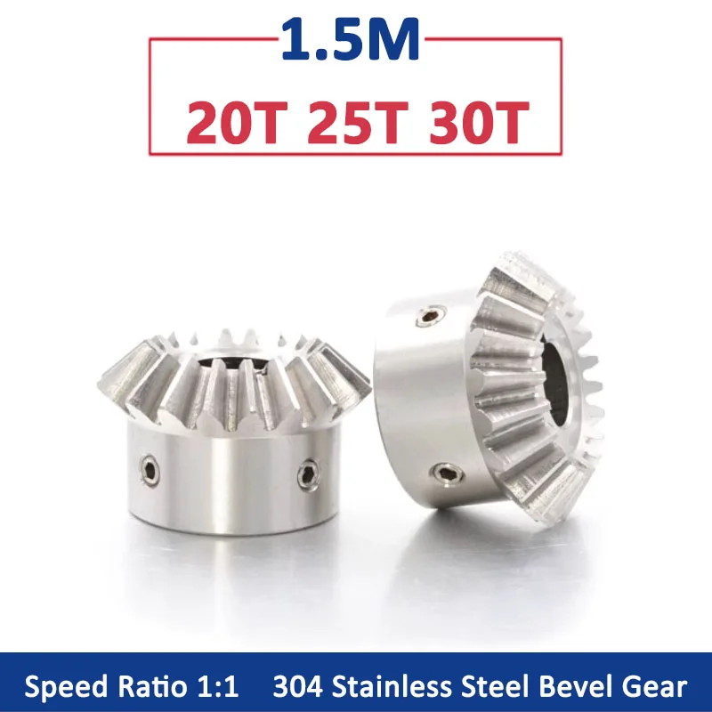 1pcs 1:1 304 Stainless Steel Bevel Gear 1.5 Module 20 25 30 Teeth 90 Degrees Meshing Angle Steel Gears 1.5M Bore 8-20mm
1pcs 1:1 304 Stainless Steel Bevel Gear 1.5 Module 20 25 30 Teeth 90 Degrees Meshing Angle Steel Gears 1.5M Bore 8-20mm