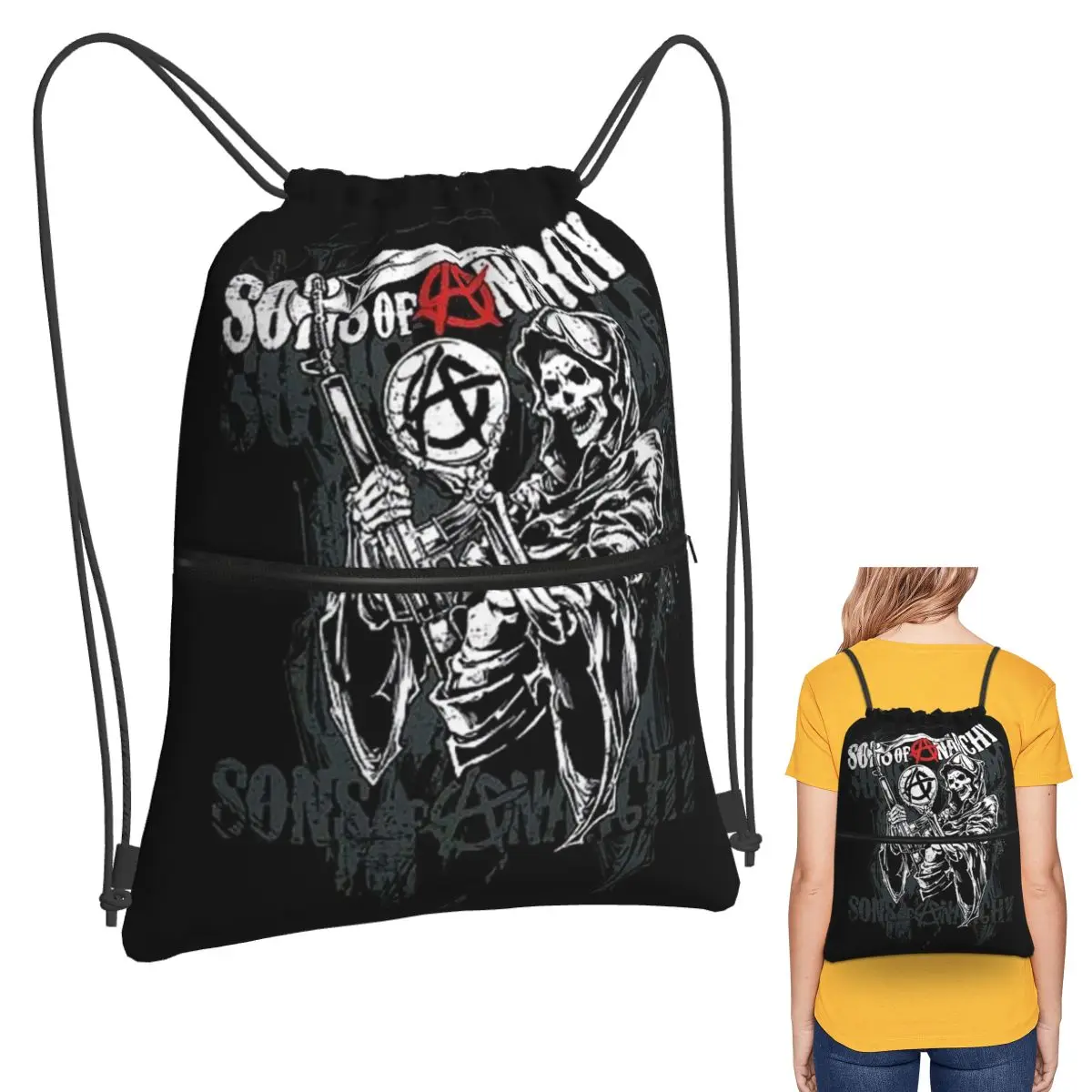 The Death Reaper Sons Of Anarchy Backpacks Casual Drawstring Bags Sundries Bag Book Bags for Travel School
The Death Reaper Sons Of Anarchy Backpacks Casual Drawstring Bags Sundries Bag Book Bags for Travel School
