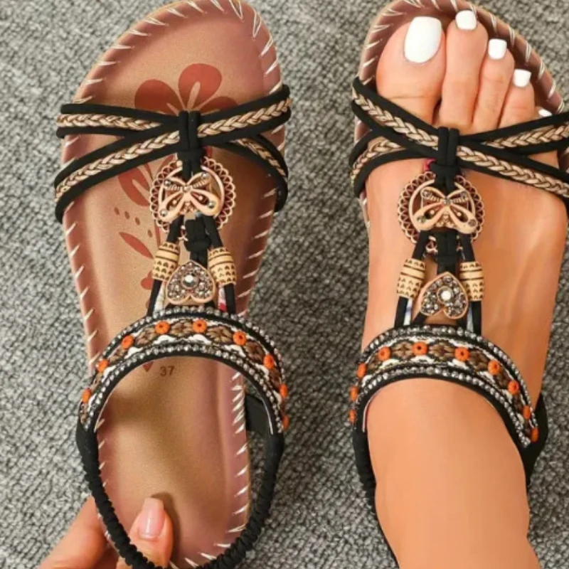 Women Bohemian Sandals Outdoor Beach Dress Casual Shoes Flat Ethnic Shoes for Ladies Comfortable Soft Bottom Shoes Sandale Femme
Women Bohemian Sandals Outdoor Beach Dress Casual Shoes Flat Ethnic Shoes for Ladies Comfortable Soft Bottom Shoes Sandale Femme